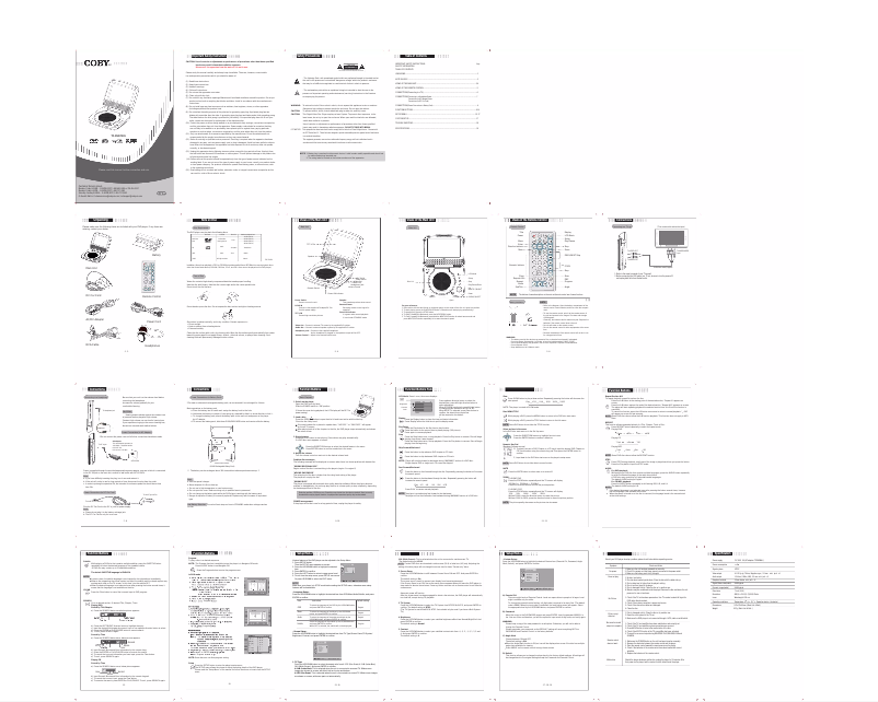 Página 1 del manual Manual de usuario Coby TF-DVD7005