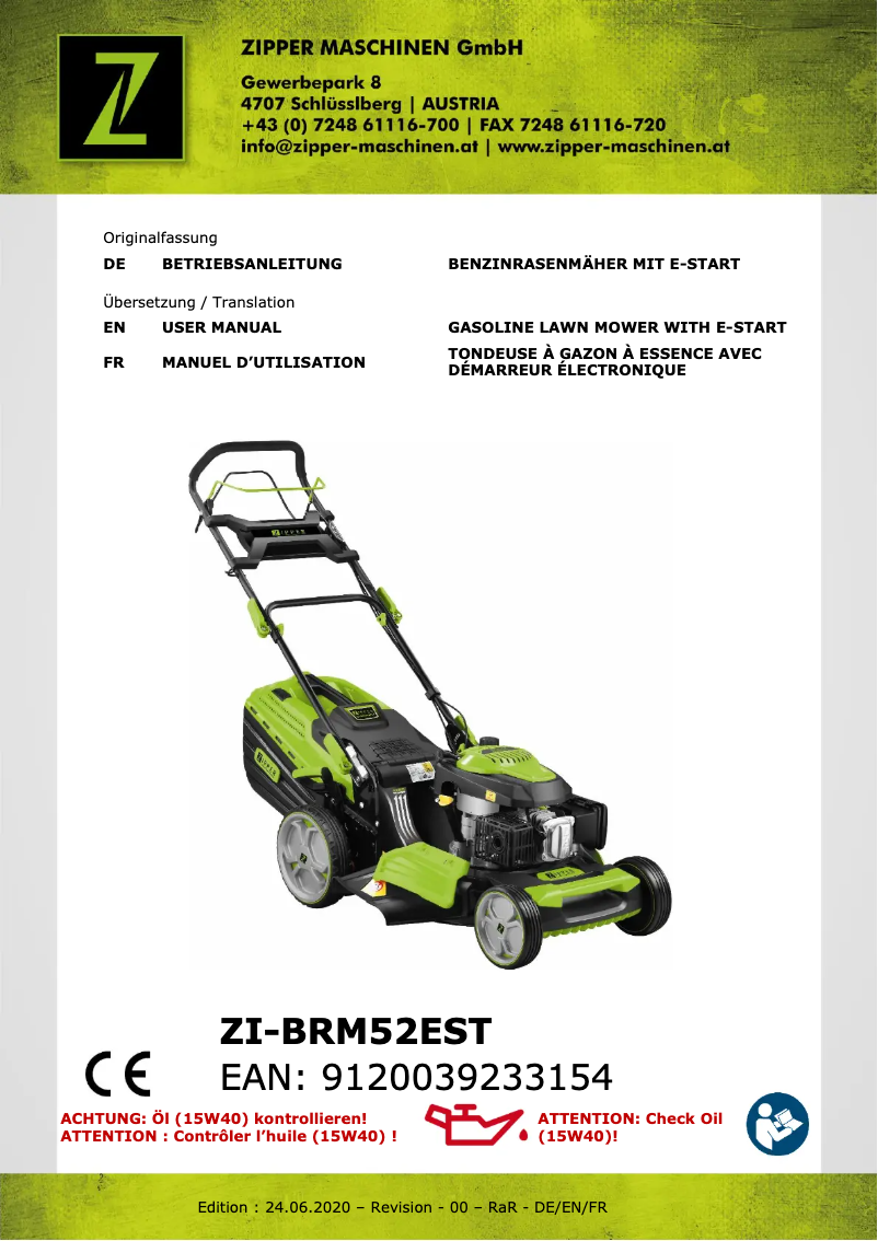 Image de la première page du manuel de l'appareil ZI-BRM52EST