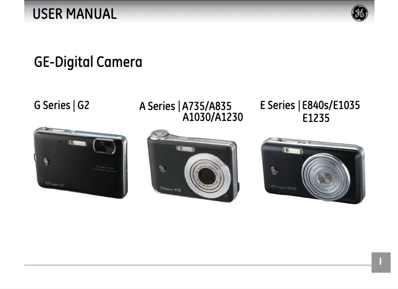 Page 1 de la notice Manuel utilisateur GE E840s