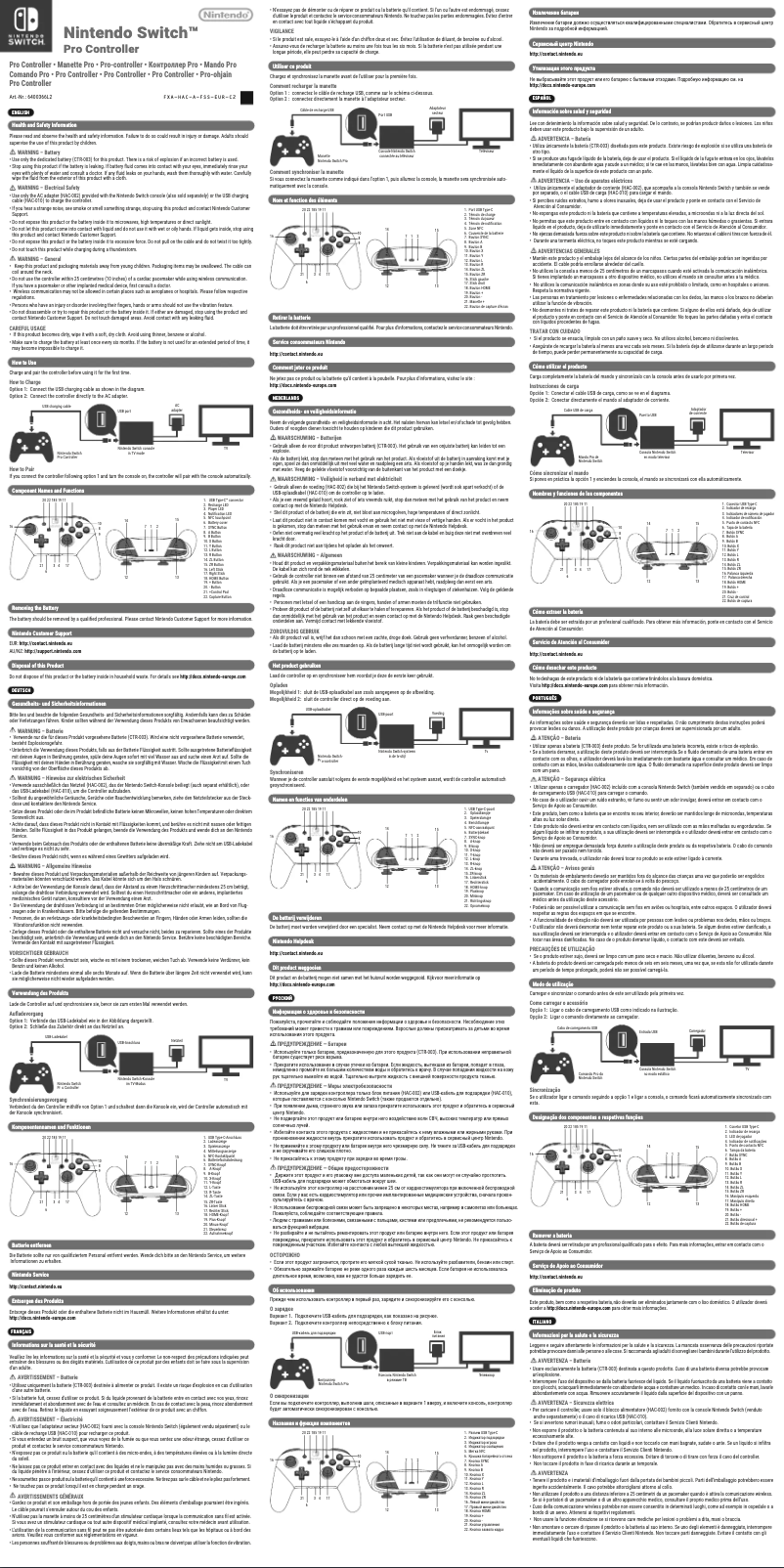 Imagen de la primera página del manual del dispositivo Switch ProController