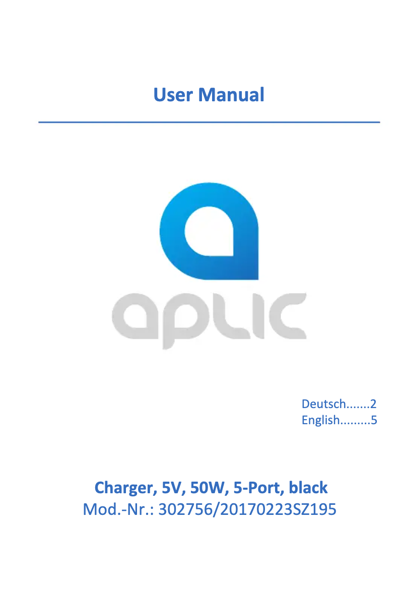 Page 1 de la notice Manuel utilisateur Aplic 302756