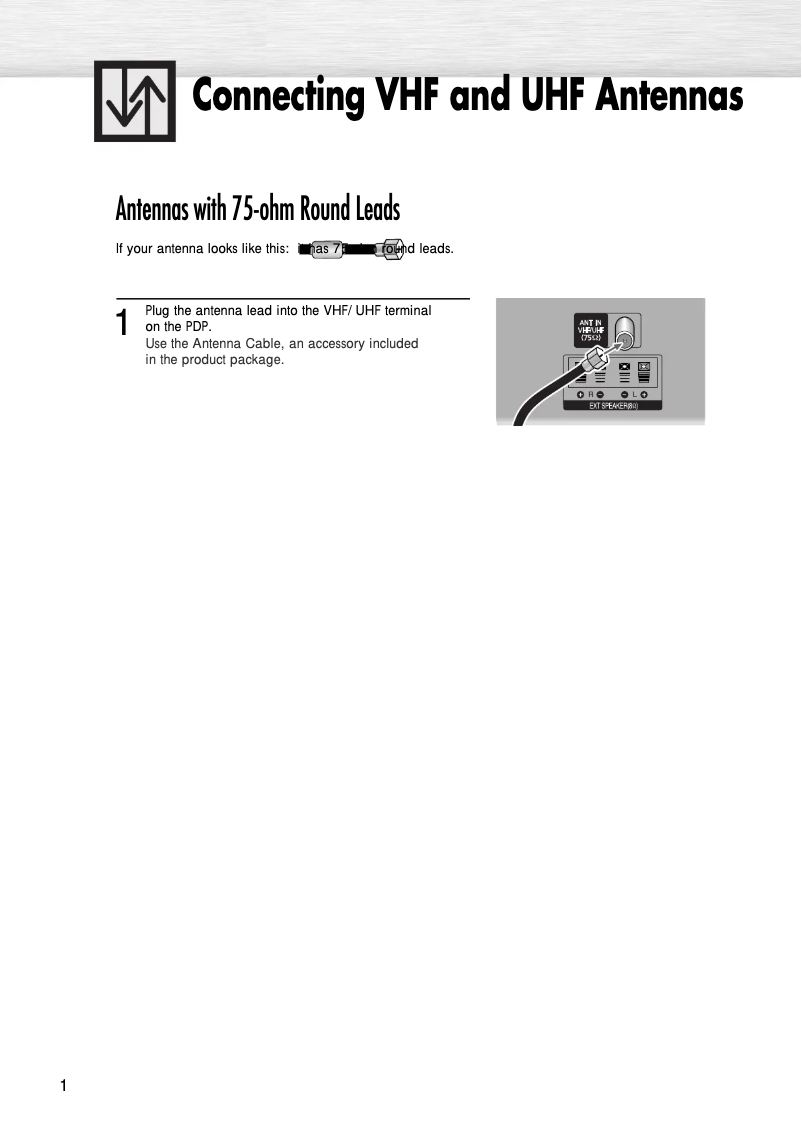 Page 1 de la notice Guide d'installation Samsung PS-37S4A1