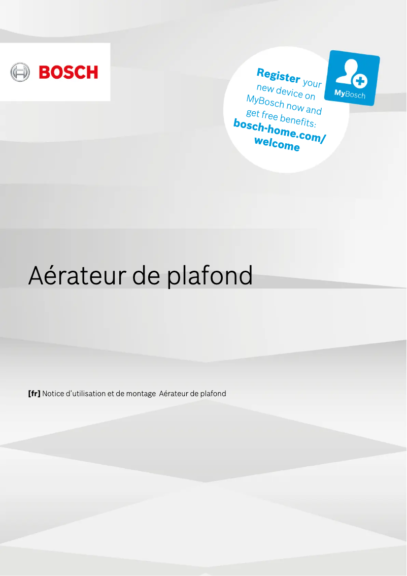 Page 1 de la notice Manuel utilisateur Bosch DRC97AQ50