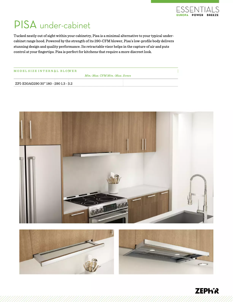 Page 1 de la notice Manuel utilisateur Zephyr ZPIE30AG