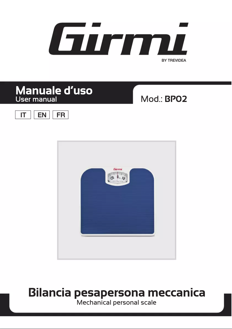 Page n°1 - Manuel utilisateur Girmi BP02