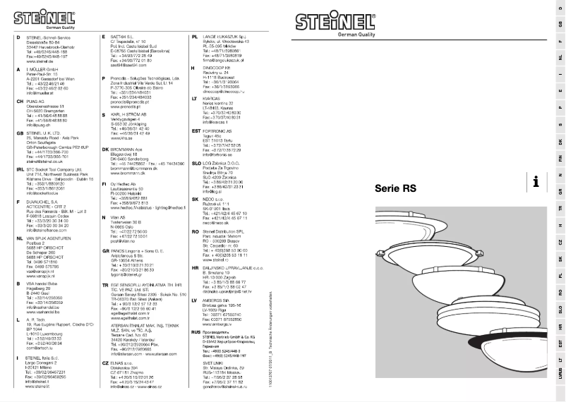 Page n°1 - Manuel utilisateur Steinel RS 16 L