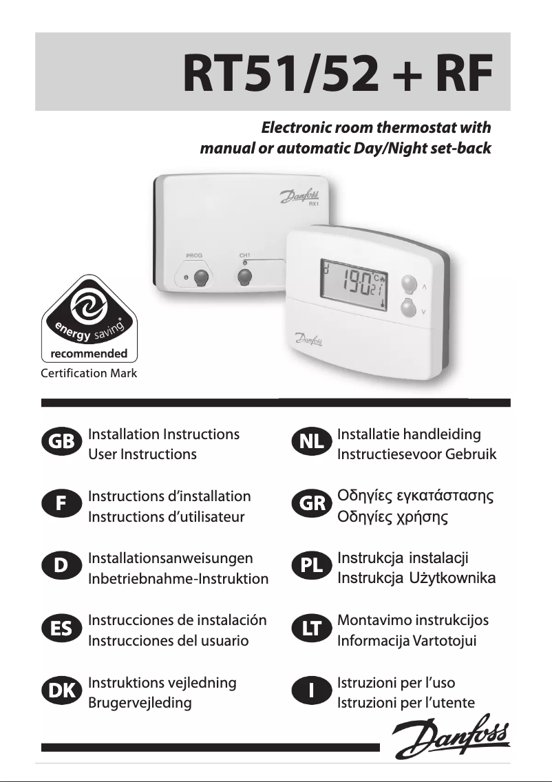 Imagen de la primera página del manual del dispositivo RT-RF