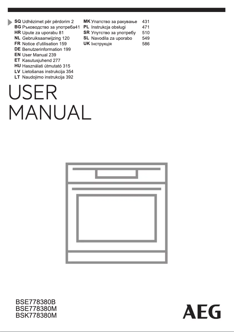 Page 1 de la notice Manuel utilisateur AEG BSE778380M