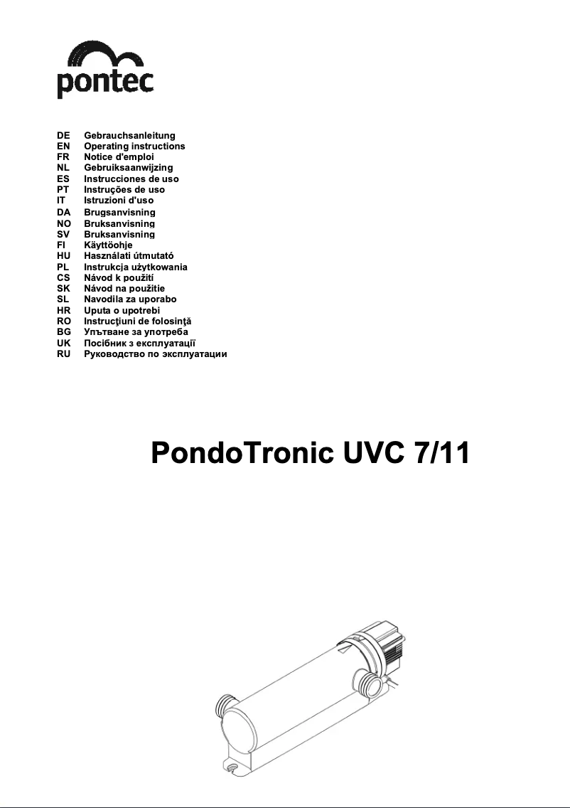 Page 1 de la notice Manuel utilisateur Pontec PondoTronic UVC 11