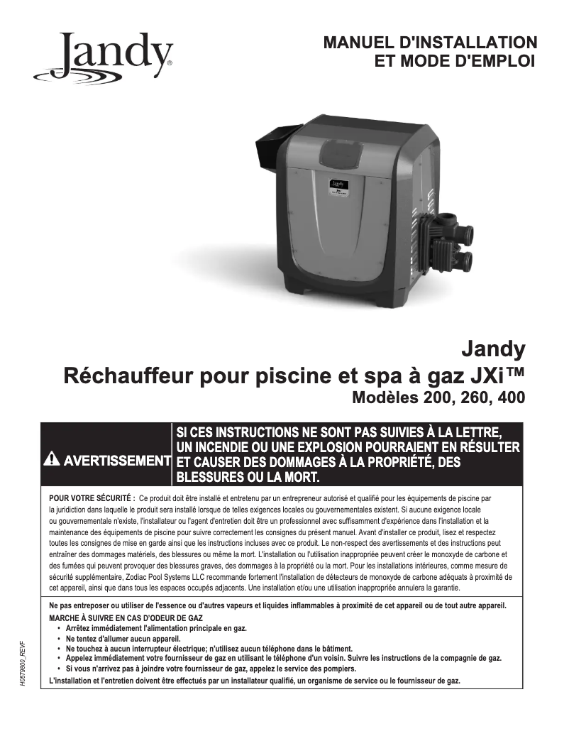Page n°1 - Guide d'installation JANDY JXi260