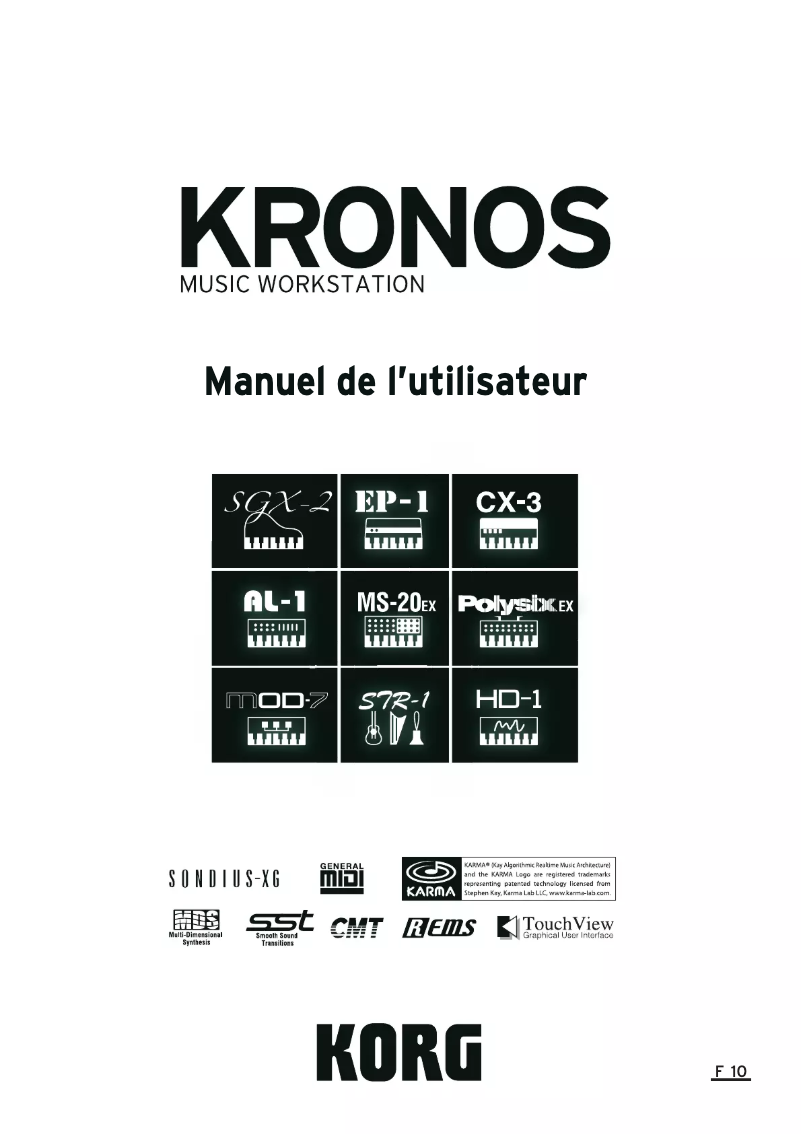 Page n°1 - Manuel utilisateur Korg Kronos SE