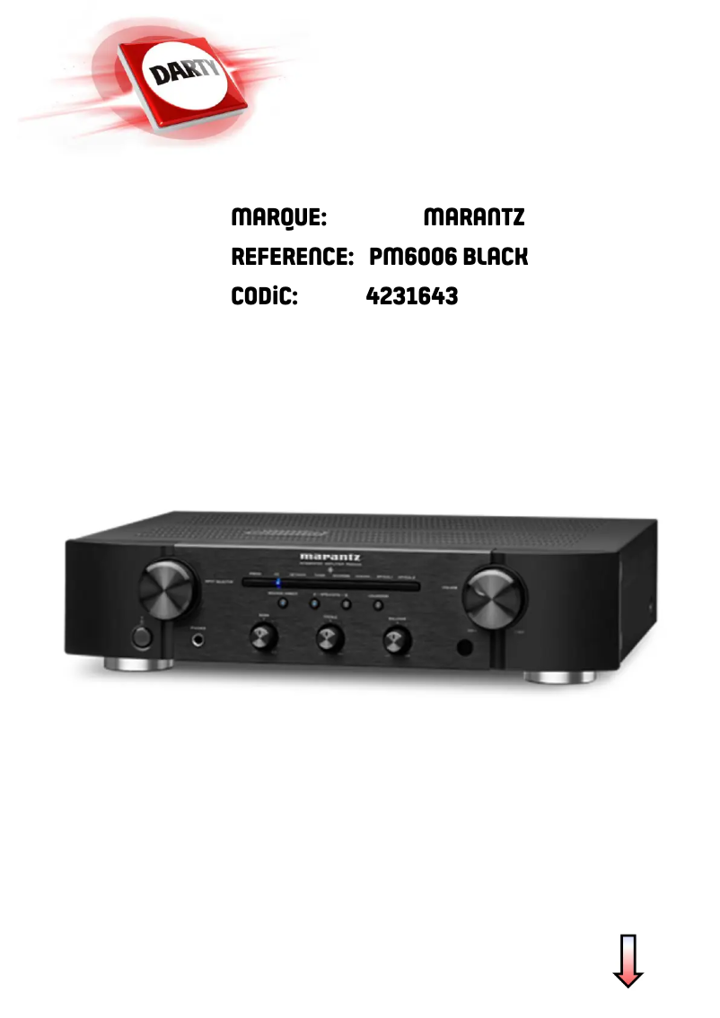 Page n°1 - Manuel utilisateur Marantz PM6006