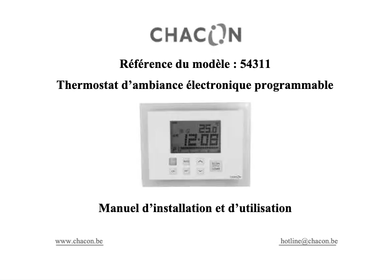 Page 1 de la notice Manuel utilisateur Chacon 54311