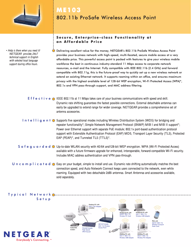 Page n°1 - Fiche technique Netgear ProSafe ME103