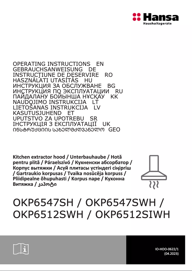 Page n°1 - Manuel utilisateur Hansa OKP6546SH