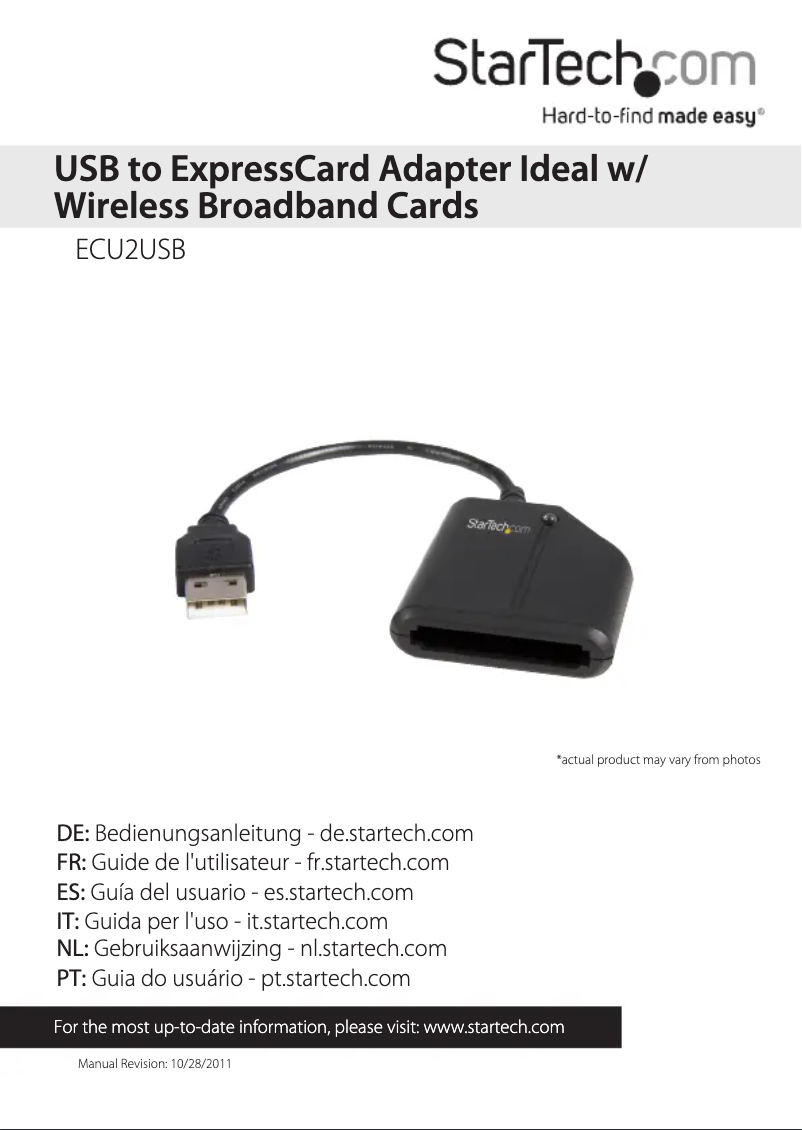 Page n°1 - Manuel utilisateur StarTech.com ECU2USB