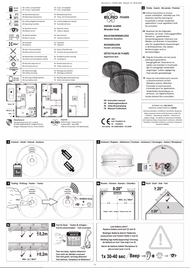 Image de la première page du manuel de l'appareil FS1605
