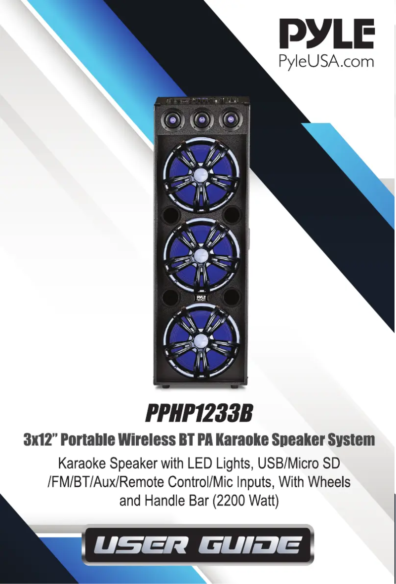 Page n°1 - Manuel utilisateur Pyle PPHP1233B