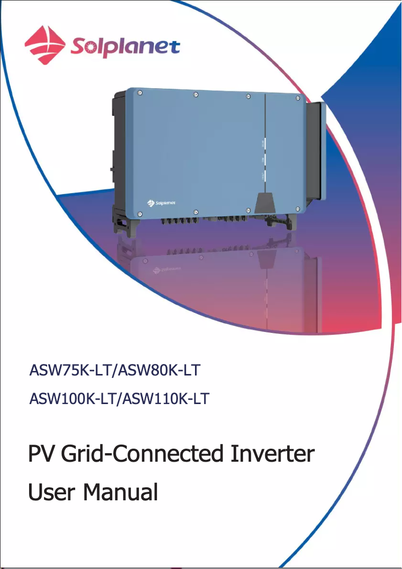 Page 1 de la notice Manuel utilisateur Solplanet ASW110K-LT