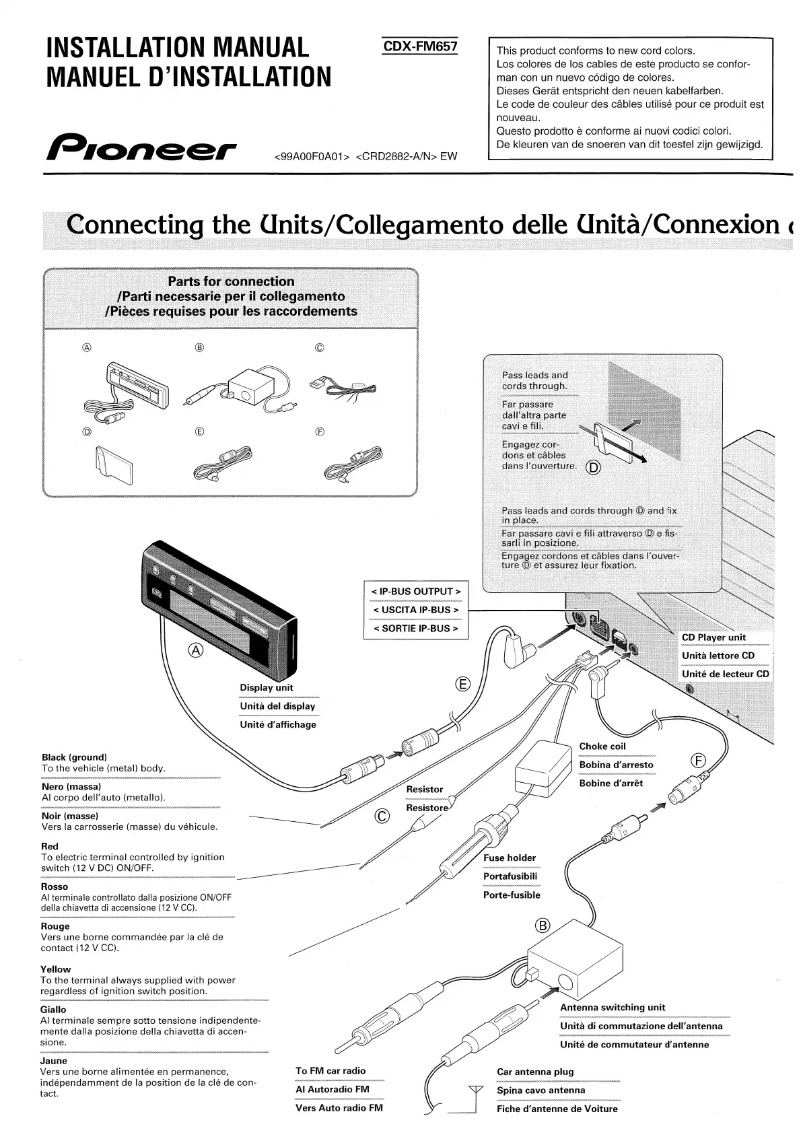 Page 1 de la notice Manuel utilisateur Pioneer CDX-FM657