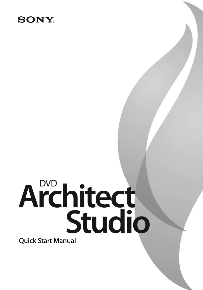 Page n°1 - Manuel utilisateur Sony DVD Architect Studio 4.5