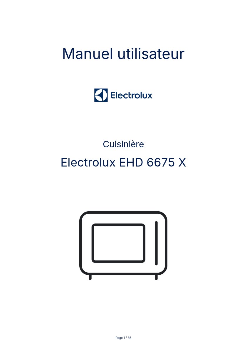 Page n°1 - Manuel utilisateur Electrolux EHD 6675 X