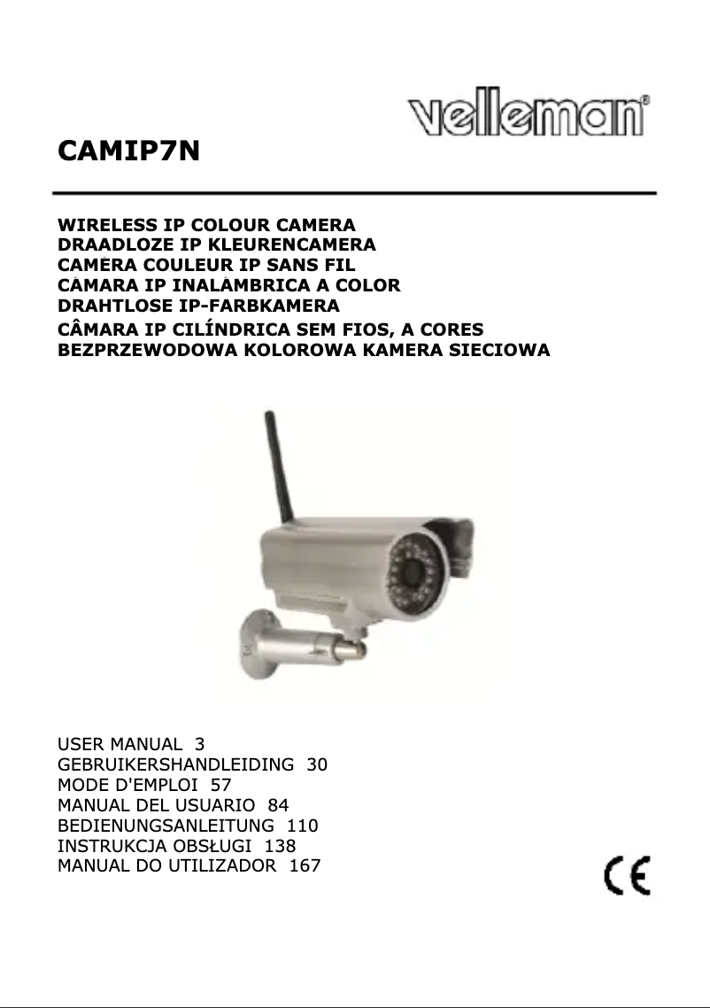 Page n°1 - Manuel utilisateur Velleman CAMIP7N