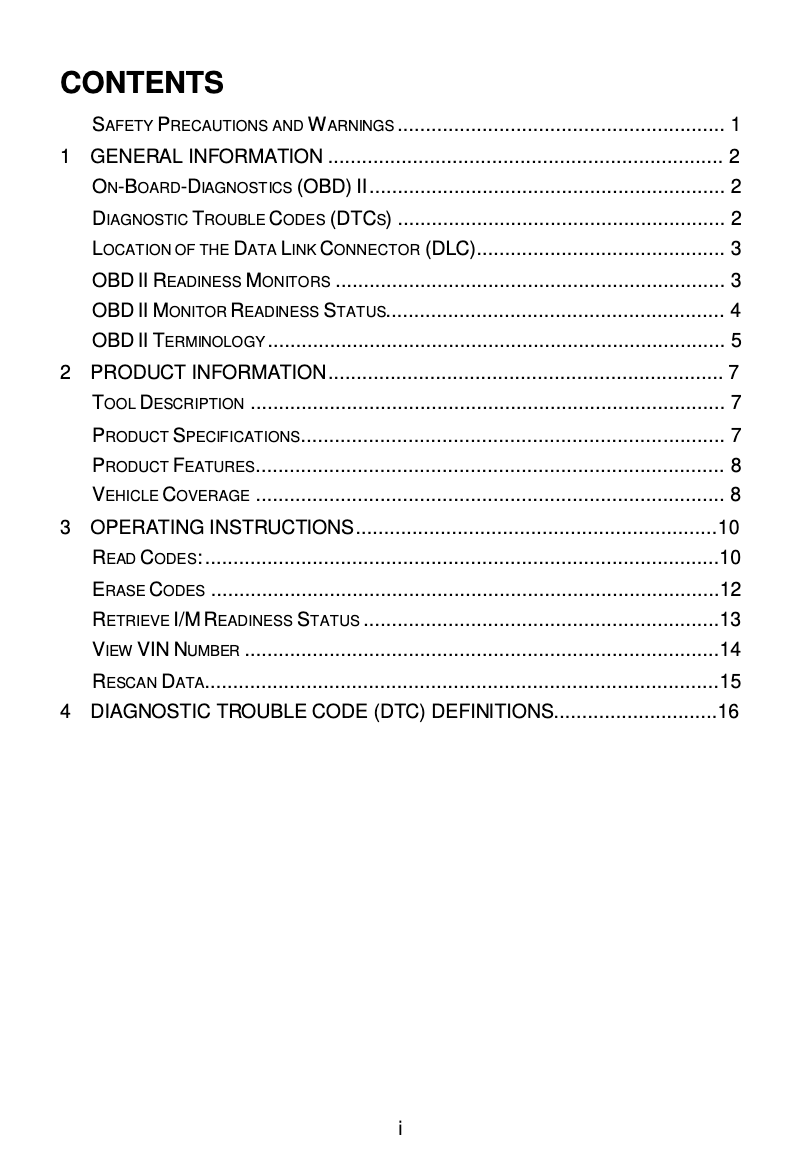 Page n°1 - Manuel utilisateur Autel MaxiScan MS300