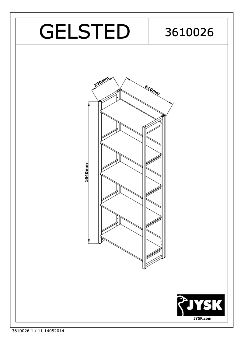Página 1 del manual Manual de usuario JYSK Gelsted (61x164x29)