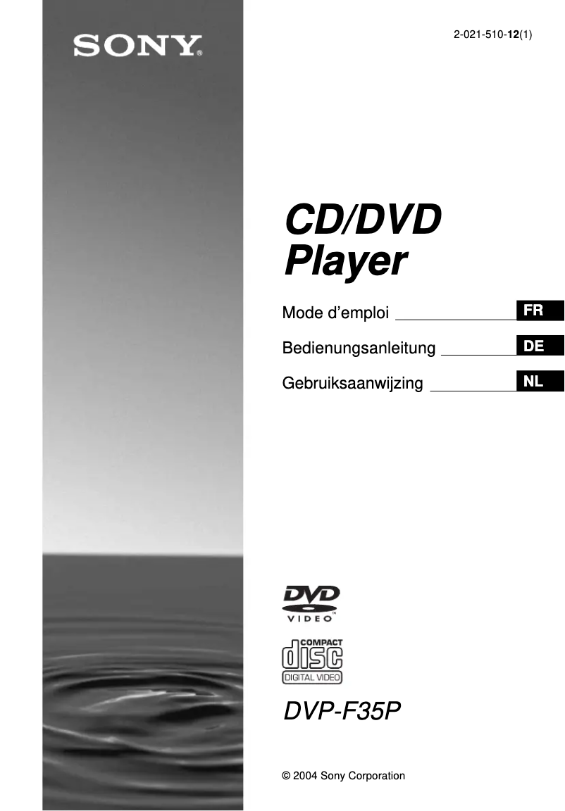 Page 1 de la notice Manuel utilisateur Sony DVP-F35P