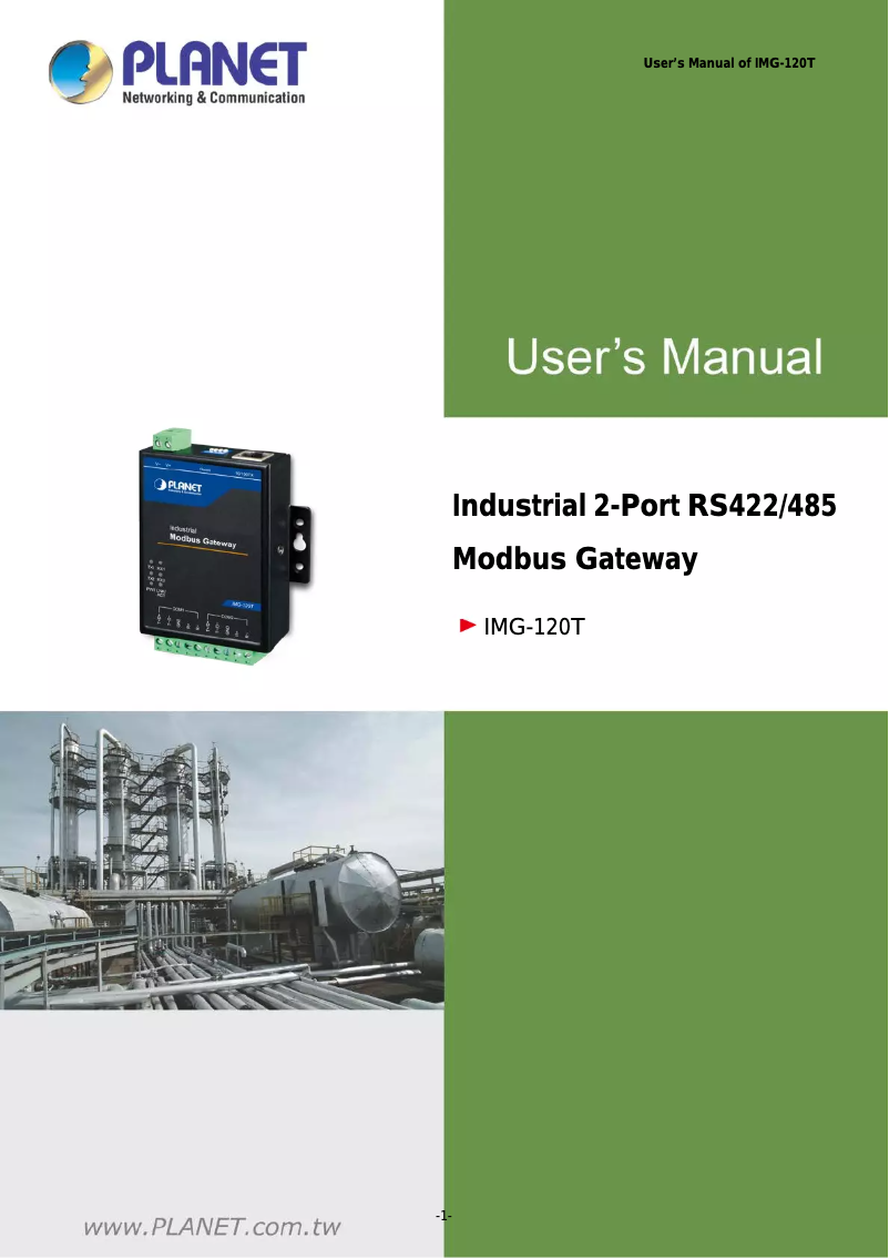 Image de la première page du manuel de l'appareil IMG-120T