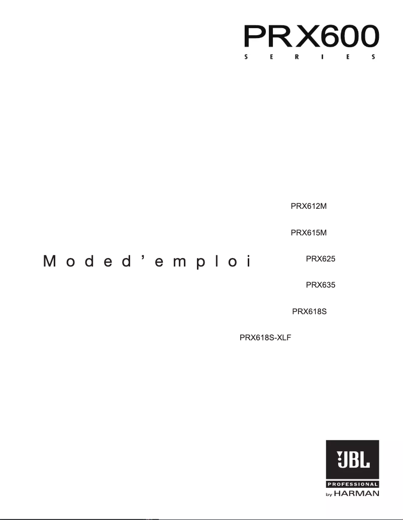 Page 1 de la notice Manuel utilisateur JBL PRX612M