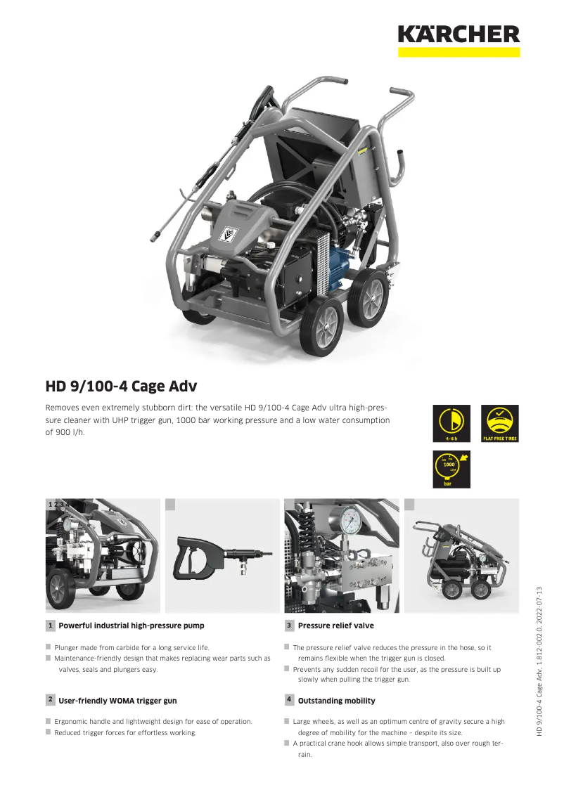 Image de la première page du manuel de l'appareil HD 9/100-4 Cage Adv