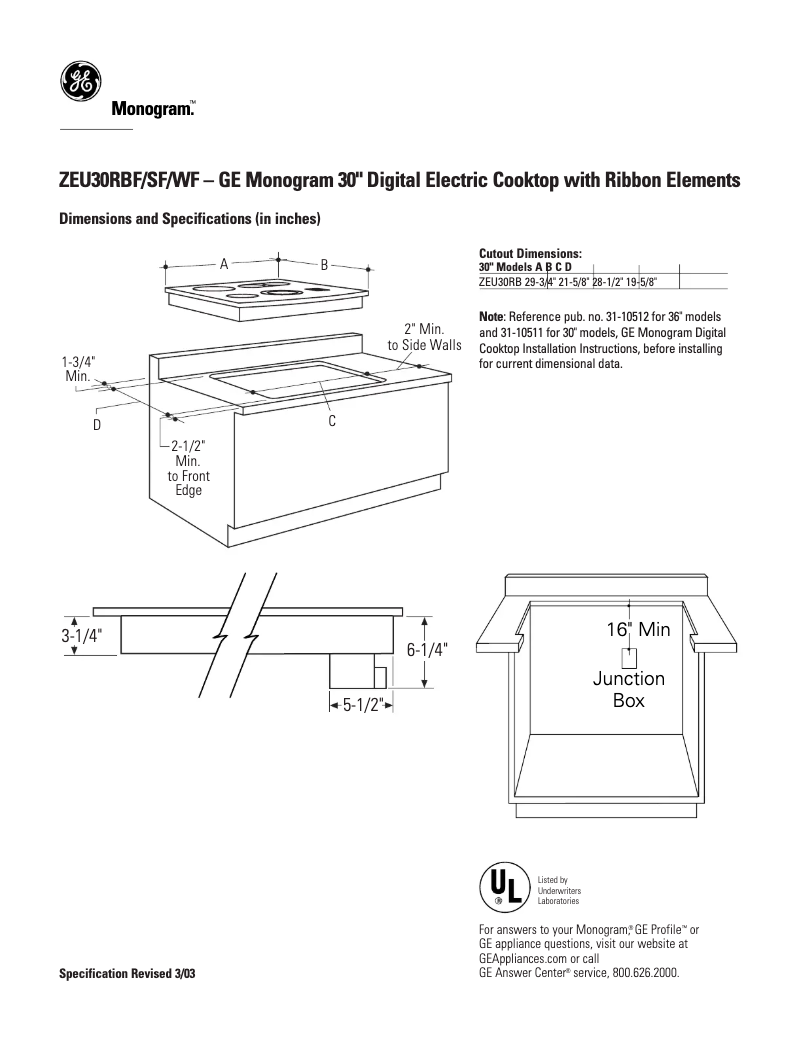 Imagen de la primera página del manual del dispositivo ZEU30RBFBB