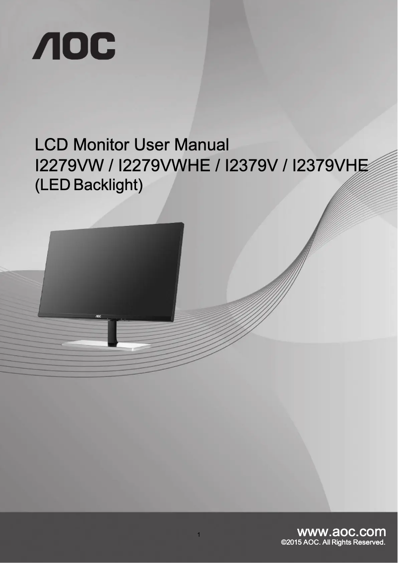 Page 1 de la notice Manuel utilisateur AOC I2279VWHE