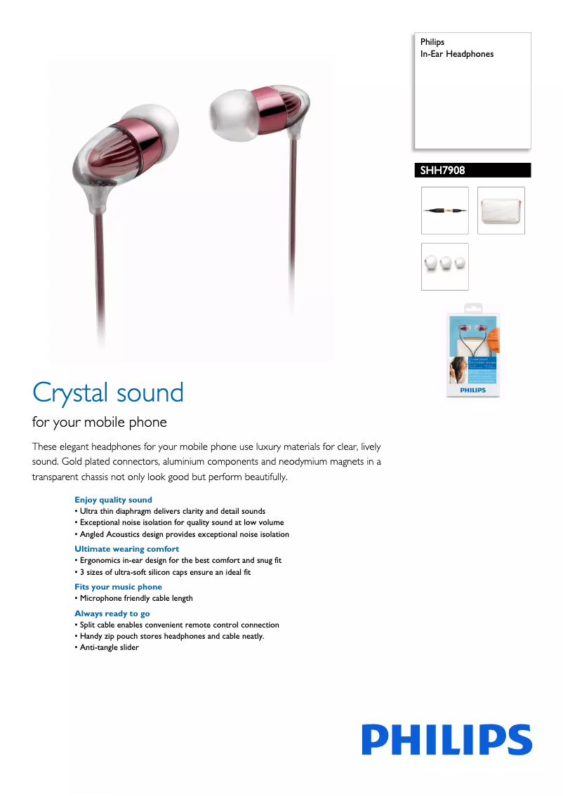 Image de la première page du manuel de l'appareil SHH7908