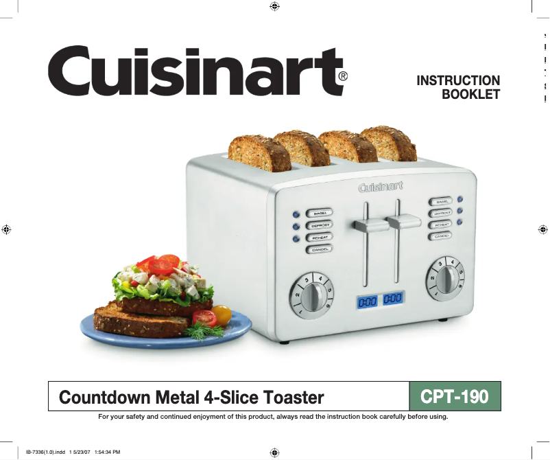 Page 1 de la notice Manuel utilisateur Cuisinart Countdown Metal CPT-190