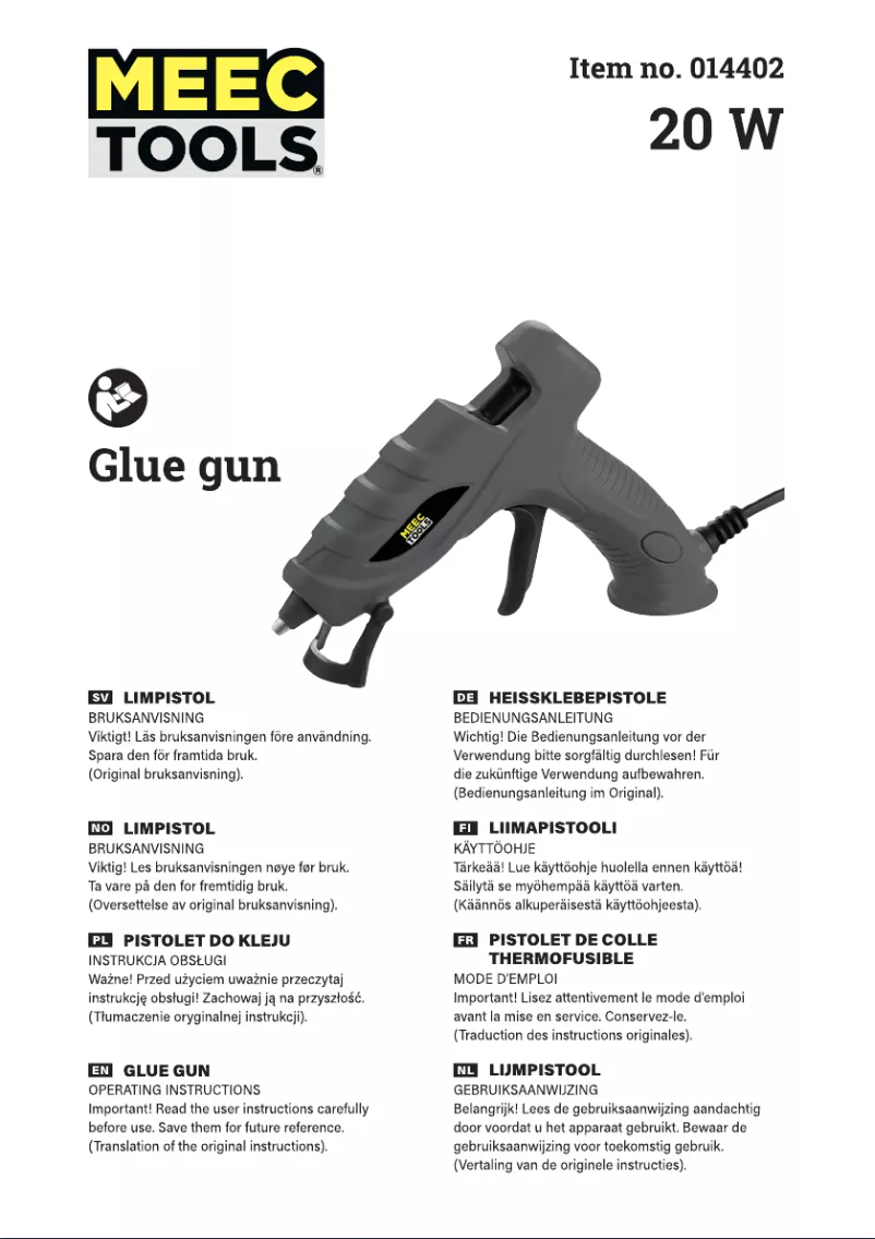 Page n°1 - Manuel utilisateur Meec Tools 014402