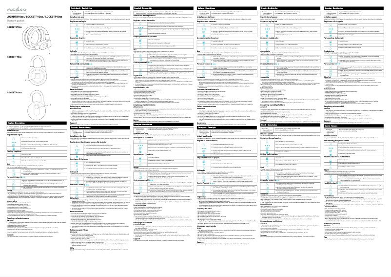 Page n°1 - Manuel utilisateur Nedis LOCKBTF10GY