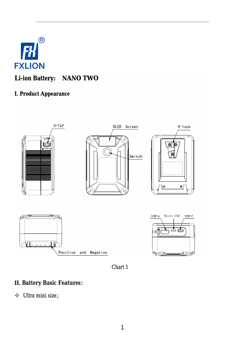 Page 1 de la notice Manuel utilisateur Fxlion Nano Two