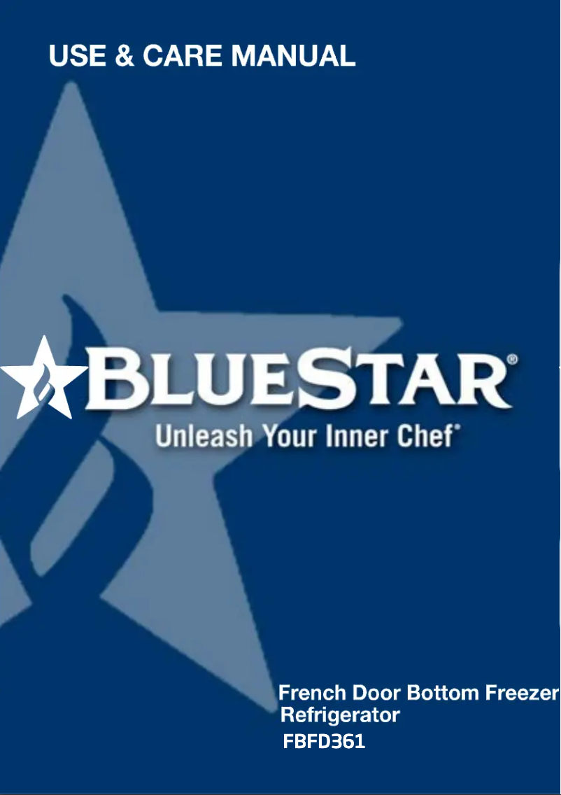 Página 1 del manual Manual de uso y mantenimiento BlueStar FBFD361PC-3017