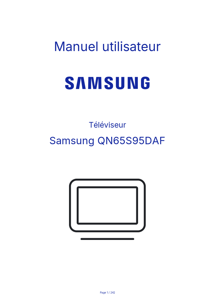Page n°1 - Manuel utilisateur Samsung QN65S95DAF