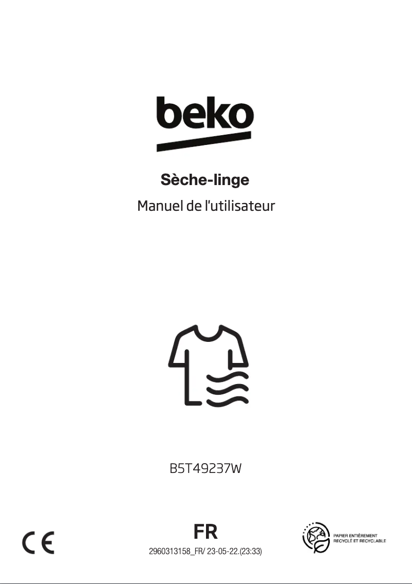 Page 1 de la notice Manuel utilisateur Beko B5T49237W