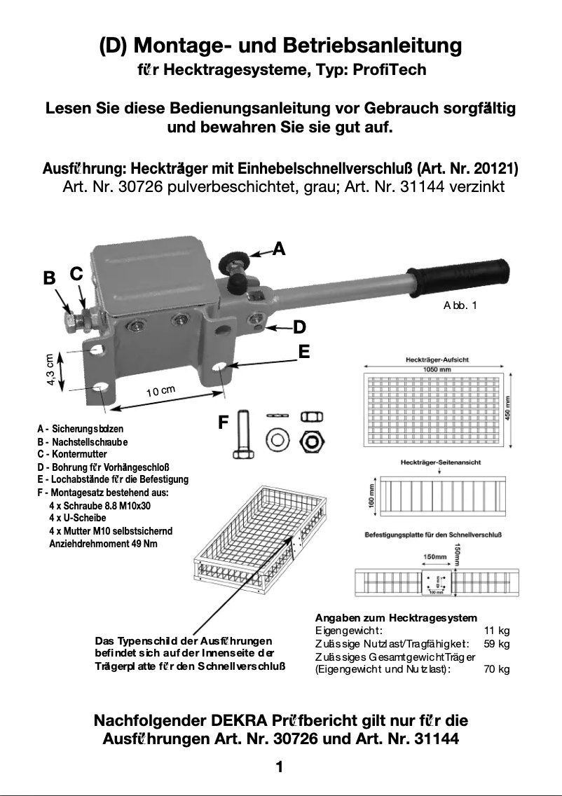 Page n°1 - Manuel utilisateur Berger & Schröter 20234