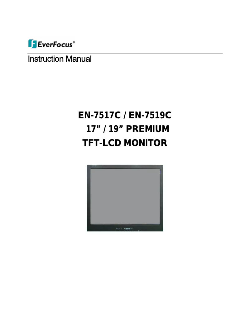 Page n°1 - Manuel utilisateur EverFocus EN-7519C
