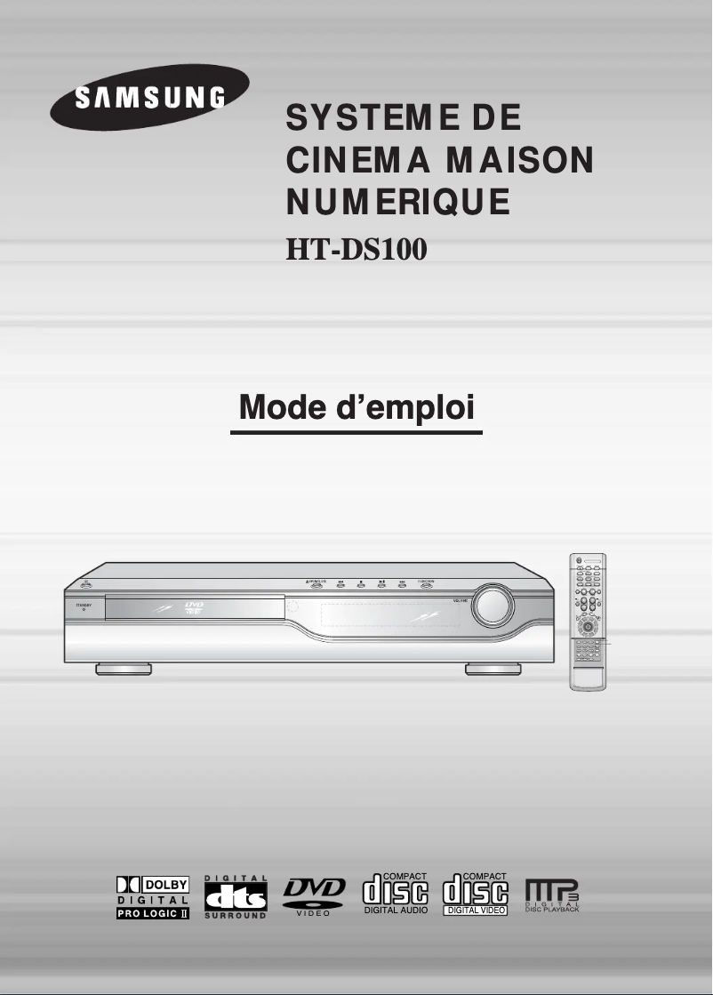 Page 1 de la notice Manuel utilisateur Samsung HT-DS100