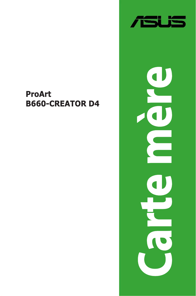 Image de la première page du manuel de l'appareil ProArt B660-CREATOR D4