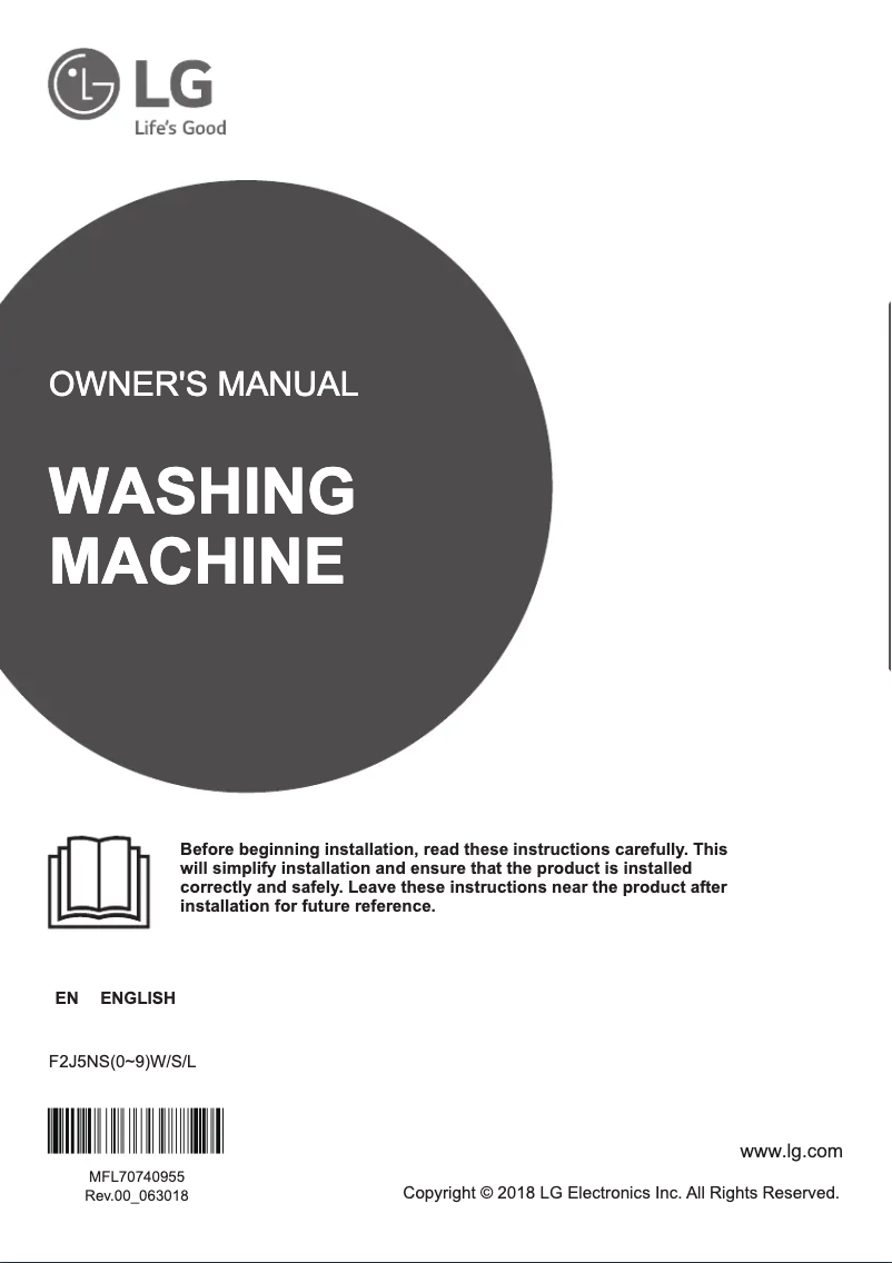 Page 1 of the manual User Manual LG F2J5NS4W