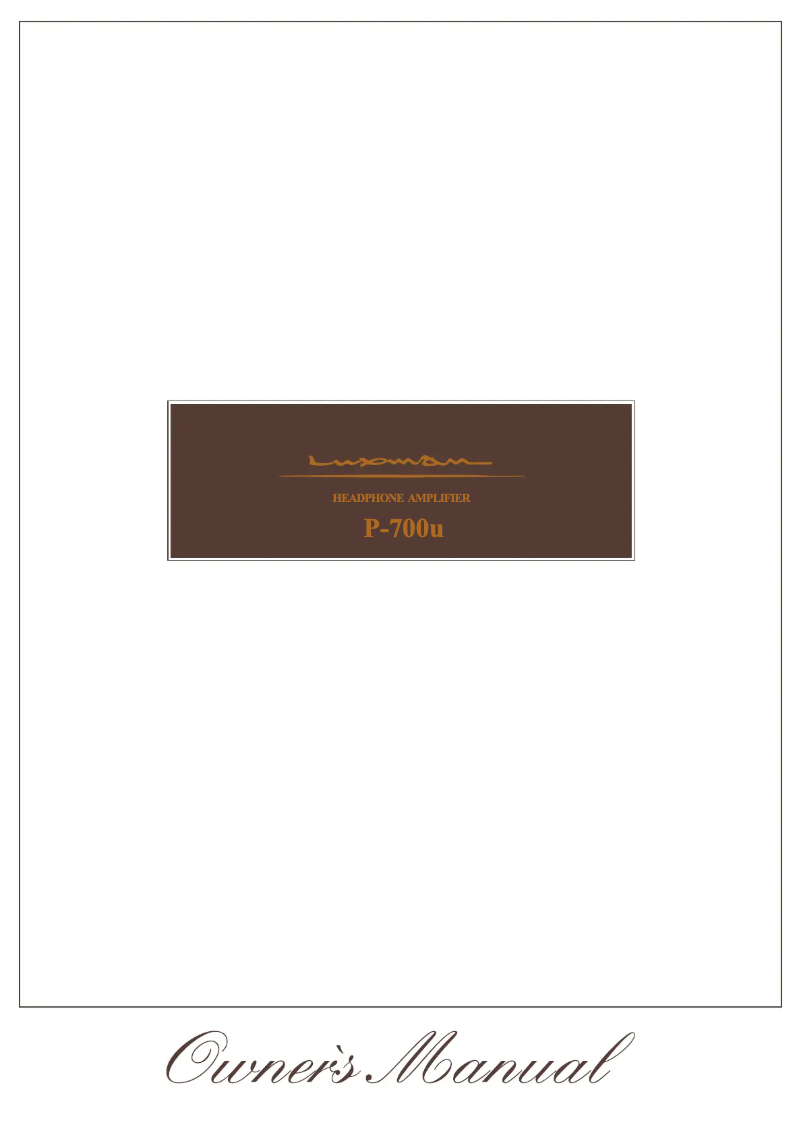 Page 1 de la notice Manuel utilisateur Luxman P-700u