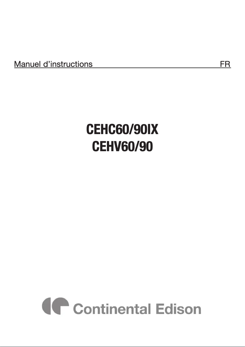 Page n°1 - Manuel utilisateur Continental Edison CEHV90